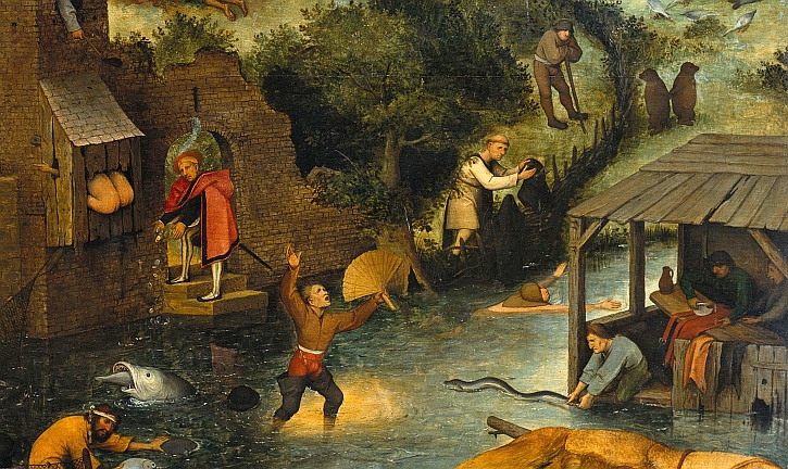 Netherlandish Proverbs painting by Peter Bruegel the Elder - TIPSCREW
